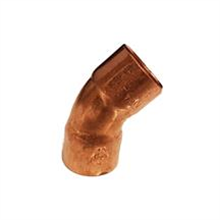 This is an image of a 54mm Copper Endfeed 45° Elbow