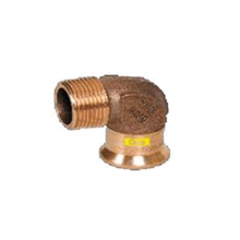 M-Press Copper Gas Male Bend 90°  22mm x 3/4" 7932022034 | Press Fit