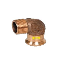 M-Press Copper Gas Male Bend 90° 15mm x 1/2" 7932015012 | Press Fit