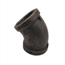 This is an image of a Black Iron 20mm 45 Degree Elbow.