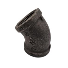 This is an image of a Black Iron 3/4" 45 Degree Elbow