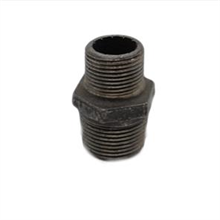 This is an image of a Black Iron 50mm x 25mm Reducing Hex Nipple.