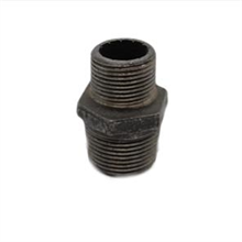 This is an image of a Black Iron 50mm x 32mm Reducing Hex Nipple.