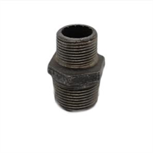 This is an image of a Black Iron 15mm x 10mm Reducing Hex Nipple.