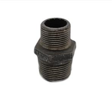 This is an image of a Black Iron 25mm x 20mm Reducing Hex Nipple.