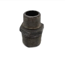 This is an image of a Black Iron 32mm x 15mm Reducing Hex Nipple.